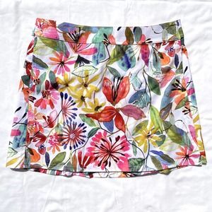 Floral Watercolor Mini Skirt - Multicolor
